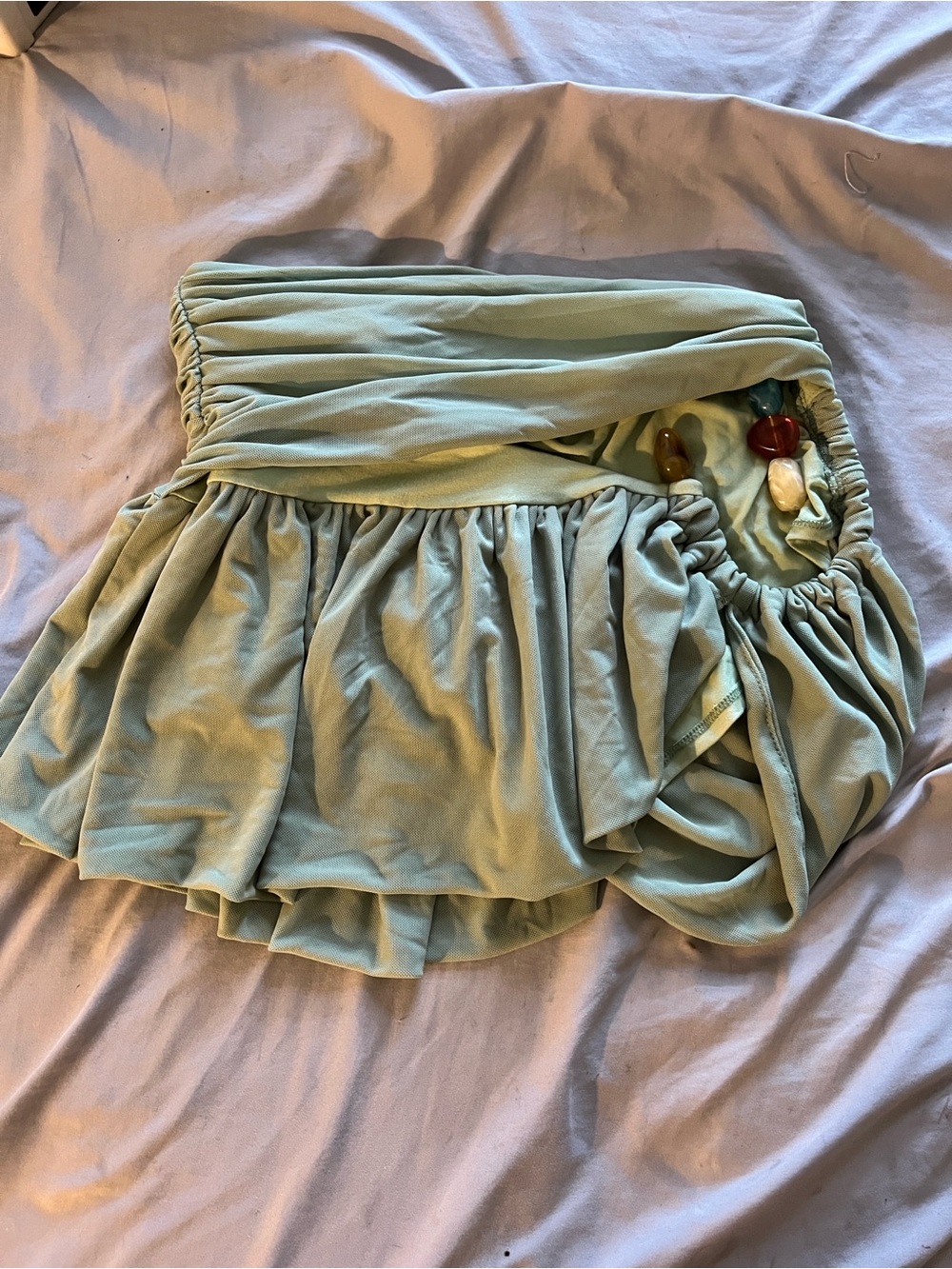 Sage Green Layered mini boho Skirt